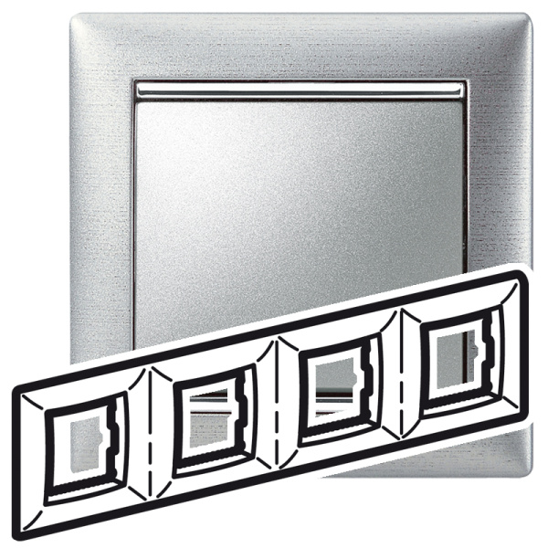 Legrand Valena Алюминий матовый Рамка 4-ая гориз 770334