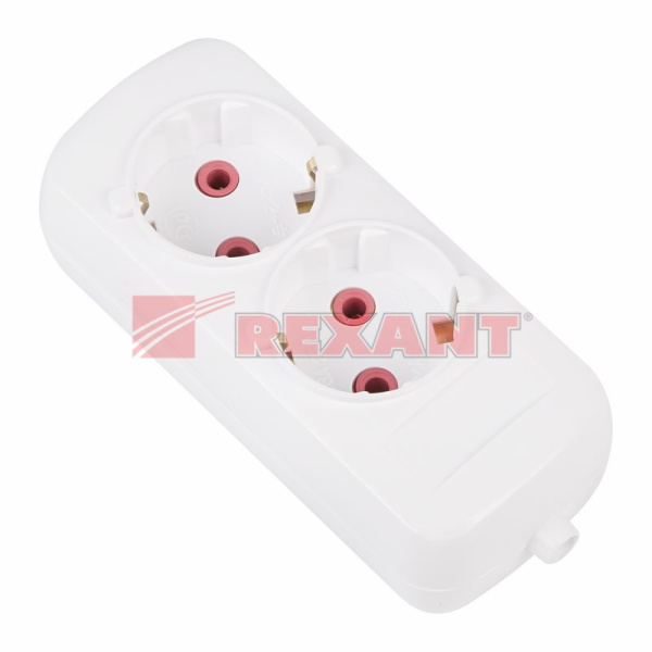 Колодка 2 гнезда с заземлением «Эконом» Rexant 11-8709