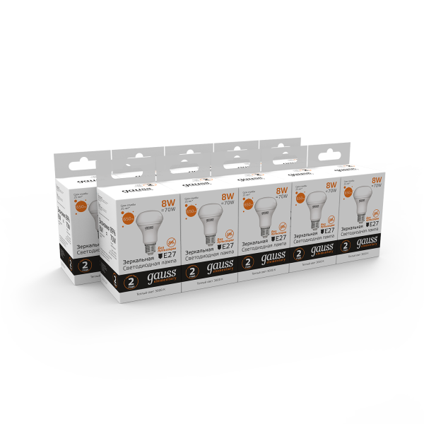 Купить Gauss Лампа Elementary R63 8W 650lm 3000K Е27 LED 1/10/50 63218