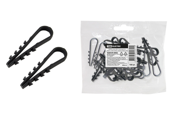 TDM Дюбель-хомут ДХК-10 для круглого кабеля 5-10мм нейлон черный (100шт) SQ0539-0002