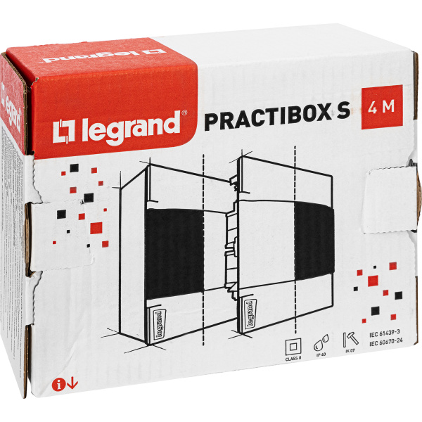 Купить Legrand Practibox S Пластиковый щиток Навесной 1X4 Дымчатая дверь 134614