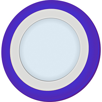 Italmac Piatto LED R 18+6 6000K BLUE Светодиодный светильник 24Вт 6000K световой поток 1440Лм размеры 245*25мм врезное отверстие 210мм подсветка синяя