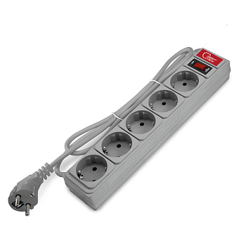 СОЮЗ Сетевой фильтр ПВС 3*0,75 1,8м серый премиум упаковка 1341.