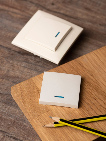 Купить EKF PROxima Валенсия лицевая панель выключателя 1-кл. с индикатором 10А жемчуг