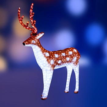 NEON-NIGHT Акриловая светодиодная фигура "Олень папа коричневый" 153х115х28 см, 3500 светодиода, IP65 понижающий трансформатор в комплекте, 513-105