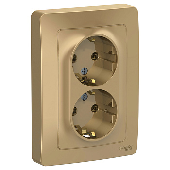 Systeme Electric Blanca внутр Титан Розетка 2-ая с/з без шторок, 16А, 250В