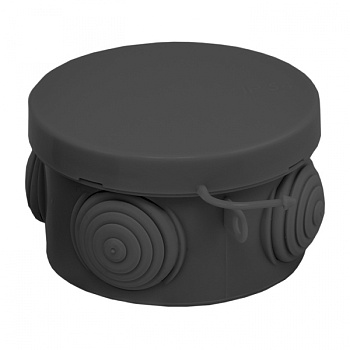 EKF PROxima Коробка распаячная КМР-040-038 с крышкой (65х40) 4 мембр. Ввода чёрная IP54