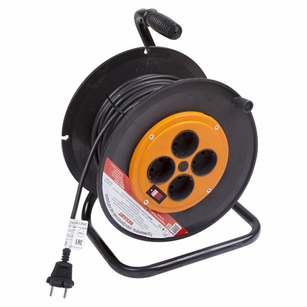 Удлинитель на катушке 30м (4 роз.) 2х1.0 с вкл. Rexant 11-7530