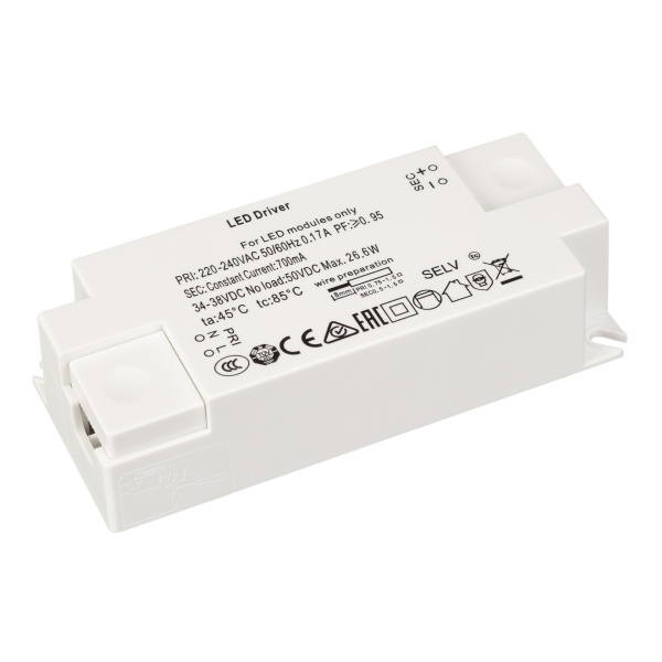 Arlight Блок питания ARJ-KE38700 (27W, 700mA, PFC) ( IP20 Пластик, 3 года) 029337