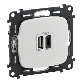 Legrand Valena Allure, белый, зарядка USB A-C 754965