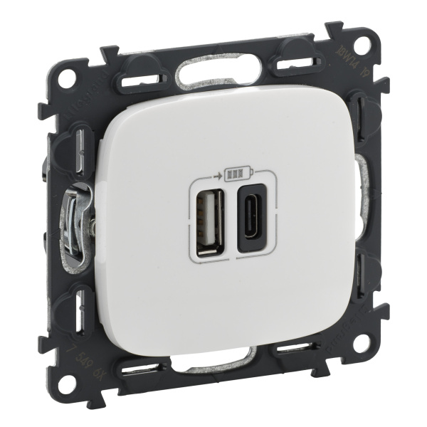 Legrand Valena Allure, белый, зарядка USB A-C 754965