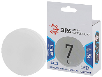 ЭРА LED GX-7W-840-GX53 (диод, таблетка, 7Вт, нейтр, GX53)