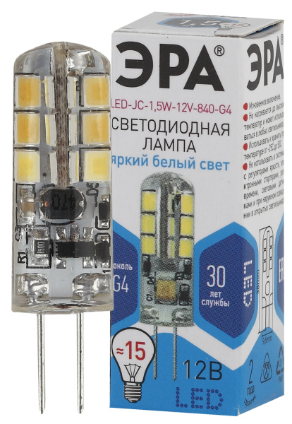 ЭРА LED JC-1,5W-12V-840-G4 (диод, капсула, 1,5Вт, нейтр, G4) Б0033190