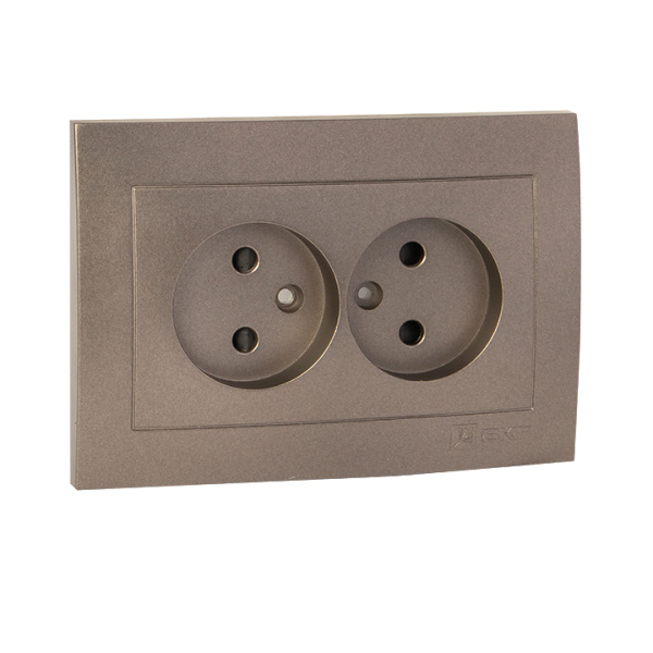 Купить EKF PROxima Валенсия лицевая панель розетка 2-местной б/з 10А графит с защ. штор.