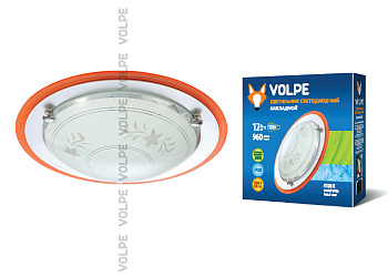 Volpe Светильник LED накладной декоративный круглый IP20 стекло/белый с оранжевой вставкой 10758