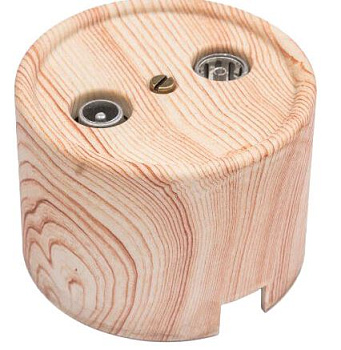 BIRONI Лизетта Пластик Карельская сосна Розетка R/TV-SAT проходная B1-304-13