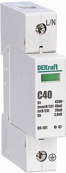 Dekraft Ограничитель перенапряжений 1P 40кА класс C 440В