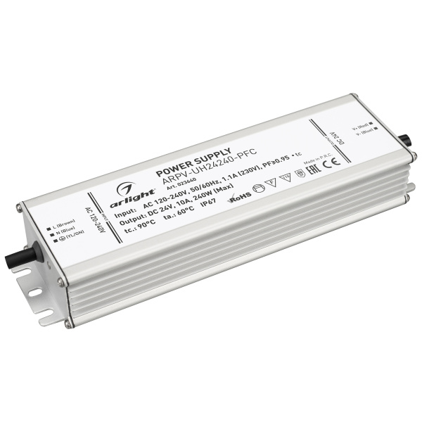 Arlight Блок питания ARPV-UH24240-PFC (24V, 10.0A, 240W) (IP67 Металл, 7 лет) 023640