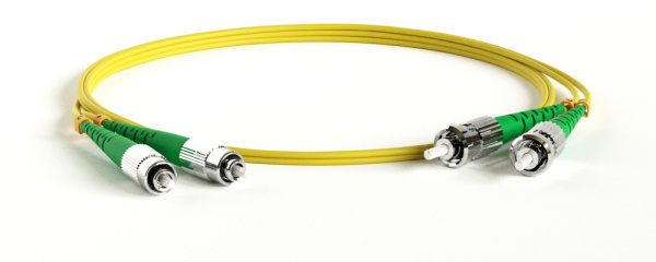 Hyperline FC-D2-9-FC/AR-ST/AR-H-5M-LSZH-YL Патч-корд волоконно-оптический (шнур) SM 9/125 (OS2), FC/APC-ST/APC, 2.0 мм, duplex, LSZH, 5 м 238583