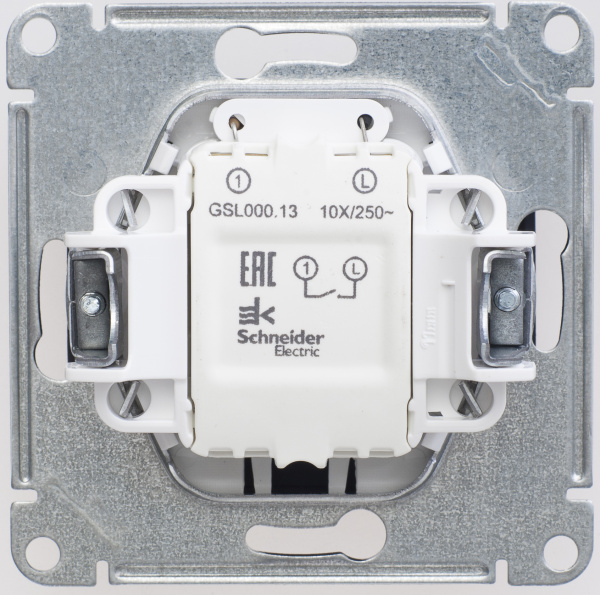 Купить Systeme Electric Glossa Шоколад Выключатель 1-клавишный с подсветкой сх.1а, 10AX