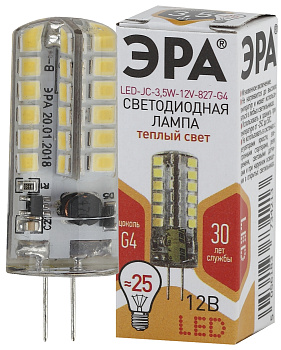 ЭРА LED JC-3,5W-12V-827-G4 (диод, капсула, 3,5Вт, тепл, G4)