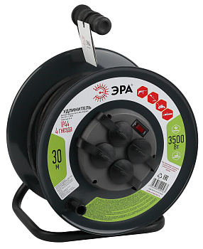 ЭРА RMx-4es-3x1.5-30m-IP44(KG) Удлинитель силовой на металлической катушке c/з 4 гн 30м КГ 3х1.5