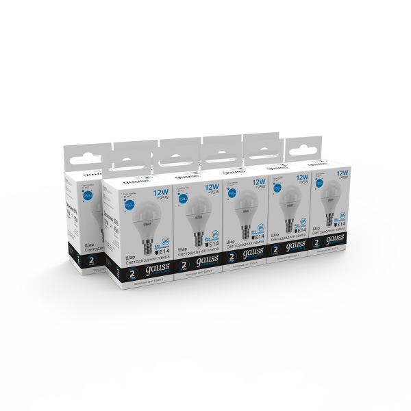 Купить Gauss Лампа Elementary Шар 12W 950lm 6500K Е14 LED 53132