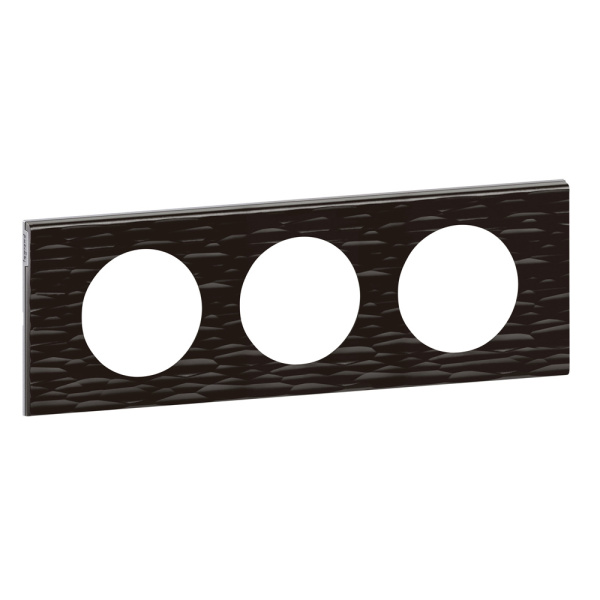 Купить Legrand Celiane2 Corian Черный рифленый Рамка 3-ая (2+2+2 мод) 069023