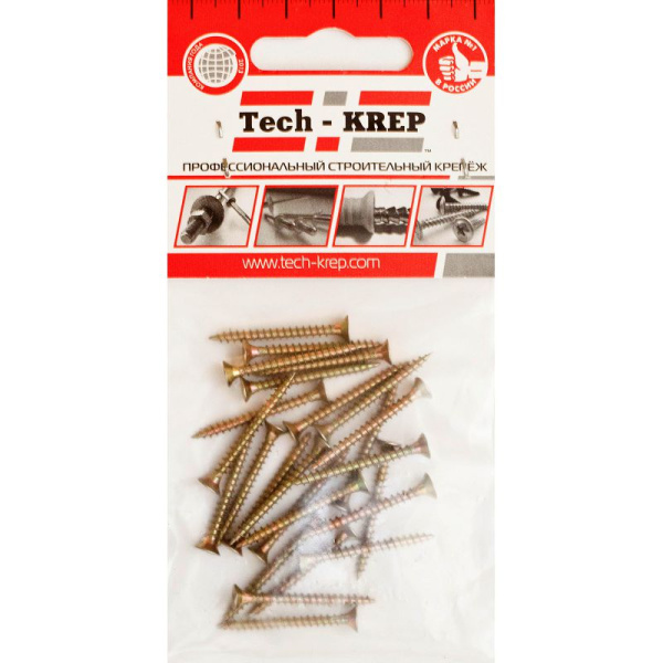 Купить Tech-Krep Саморез ШУж 3,0х30 пот. гол. (25 шт) - пакет 102475
