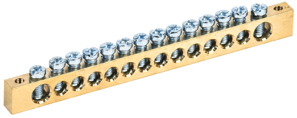 IEK Шина PEN земля-ноль 8х12мм 14/2 (14групп/креп по краям)