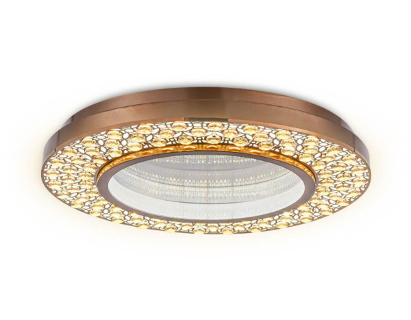 Купить Ambrella Потолочный светодиодный светильник с пультом FA9449 CF/TI кофе/янтарь 132W D600*85 (ПДУ РАДИО 2.4)