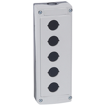 Legrand Osmoz Пост кнопочный, 5 отверстие - серый 024205