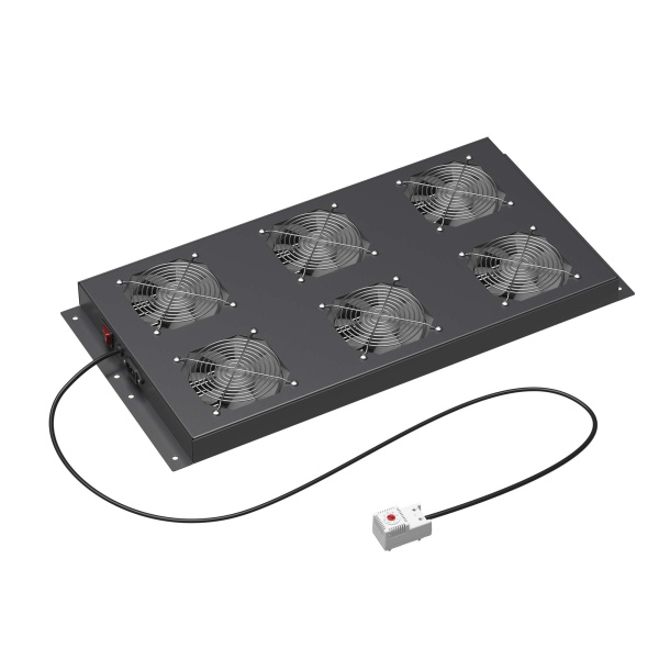 Купить DKC Потолочный модуль 6 вентиляторов с термостатом для крыши напольных 19" IT-корпусов ДКС серии CQE шириной 800мм, RAL7011