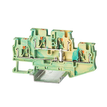 DKC Nuputuk Клемма заземления двухуровневая, зажим push-in, 4 точки подключения, 4 кв.мм