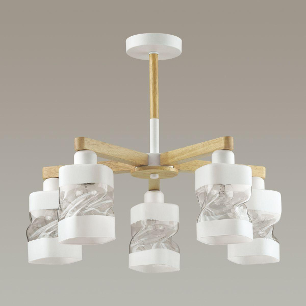 Купить Lumion 4491/5C COUNTY LN21 202 белый, дерево Люстра потолочная E27 5*60W 220V BONNIE