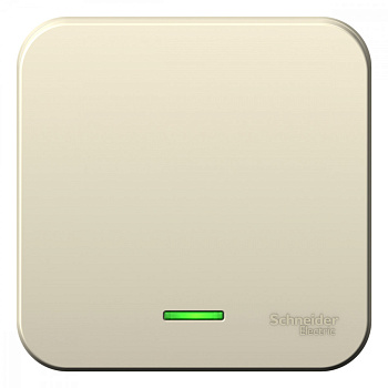 Systeme Electric Blanca наруж Молочный Выключатель 1-клавишный с подсветкой 10А, 250B, изолир. пластина