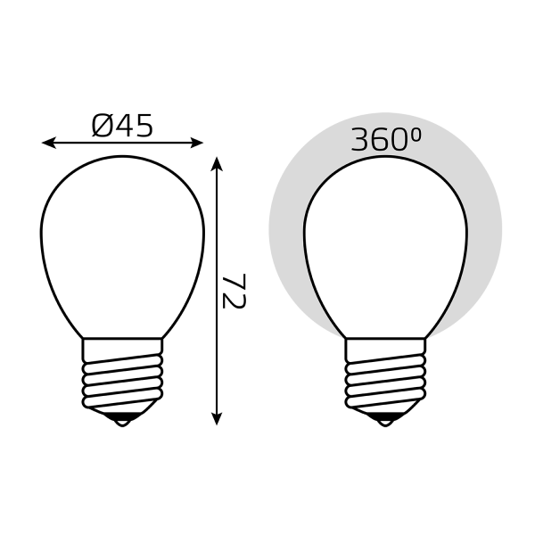 Gauss Лампа Filament Шар 9W 590lm 3000К Е27 milky LED 105202109 Купить Gauss Лампа Filament Шар 9W 590lm 3000К Е27 milky LED 105202109