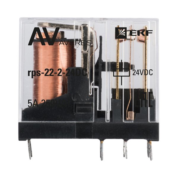 Купить EKF Averes Реле промежуточное slim 22/2 5A 24В DC