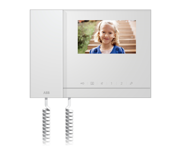 Купить ABB  Абонентское устройство, видео 4,3 с трубкой, белый глянцевый 2TMA070020W0055