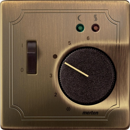 SE Merten SD Античная латунь Накладка регулятора тёплого пола с выключателем MTN537543
