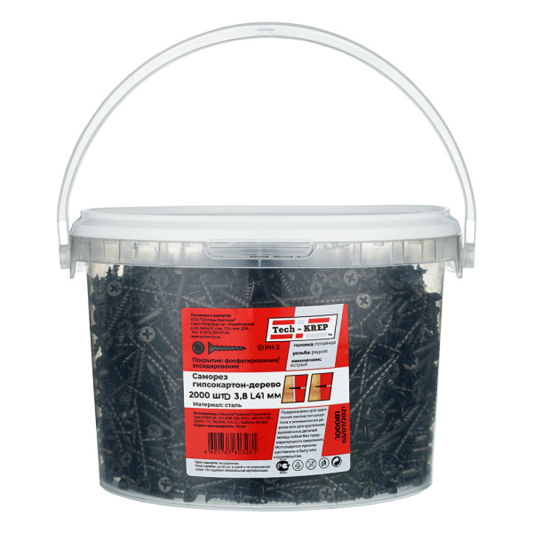Tech-Krep Саморез ШСГД 3,8х41 (2000 шт) - ведро 100081