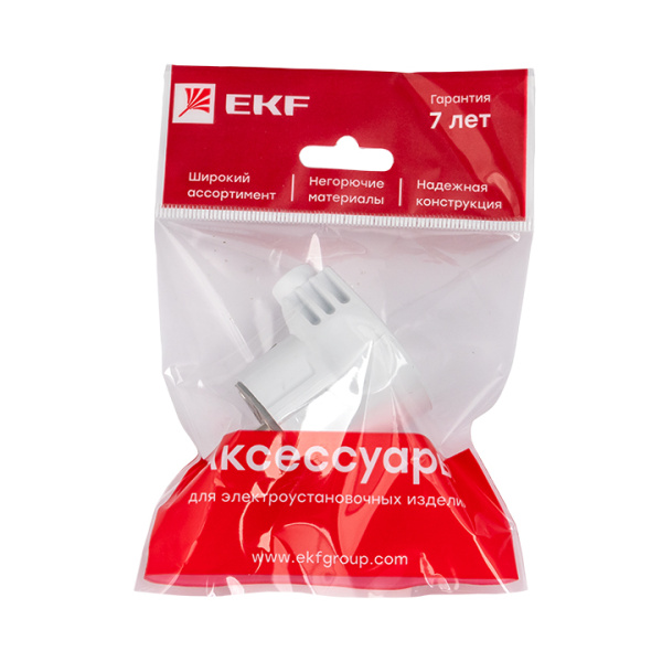 Купить EKF PROxima Вилка угловая усиленная с заземлением белая 16А 250В