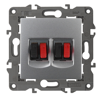 ЭРА 14-3112-03 Elegance Алюминий Розетка Аудио двойная