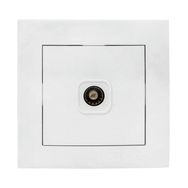 EKF PROxima Валенсия розетка телевизионная 1-местная оконечная 10дБ-240МГц белая