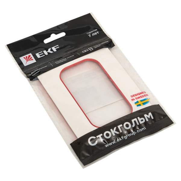 Купить EKF PROxima Стокгольм Белый Линия красная Рамка для розетки 2-ой