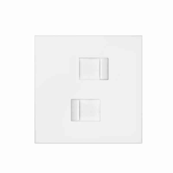 Simon 100 Белый матовый Кит 1 пост, фронт. Накладка на 2 розетки RJ45 10020111-230