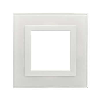 DKC Рамка из натурального стекла,  "Avanti", белая, 1 пост (2 мод.)