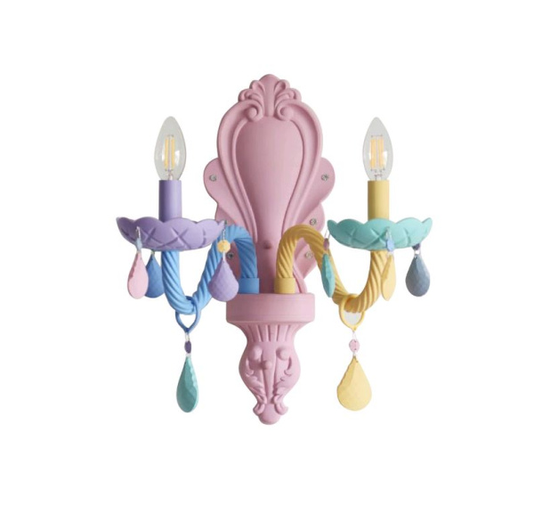 Kink Light 074175-2 Бра Астрид мультиколор w27*36 h38 E14 2*40w Kink Light 074175-2 Бра Астрид мультиколор w27*36 h38 E14 2*40w