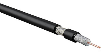 Hyperline COAX-RG6-CU-100 Кабель коаксиальный RG-6, 75 Ом (ТВ, SAT, CATV), жила - 1.00 мм (медь, solid), экран - фольга+оплетка(луженная медь, 48%)+фо 49060