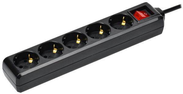 IEK Удлинитель У05К 5 мест с/з 3м 3х1мм2 16А 250В чер.